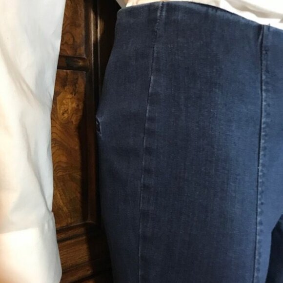 NWOT Motto Dark Wash Hollywood Waist Top Seamed Stretch Ankle Jean - Picture 6 of 10